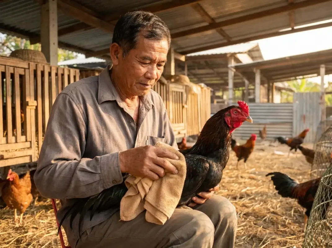 การใช้ผ้าอุ่นประคบกล้ามเนื้อไก่ที่ตึงและล้าในช่วงฟื้นตัว