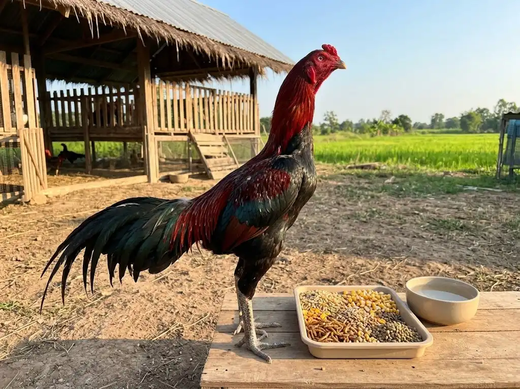 โภชนาการไก่ชนเพื่อสร้างพลังงาน กล้ามเนื้อ และการฟื้นตัว
