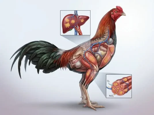 ไกลโคเจนสะสมในตับและกล้ามเนื้อของไก่